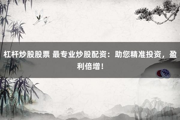 杠杆炒股股票 最专业炒股配资：助您精准投资，盈利倍增！