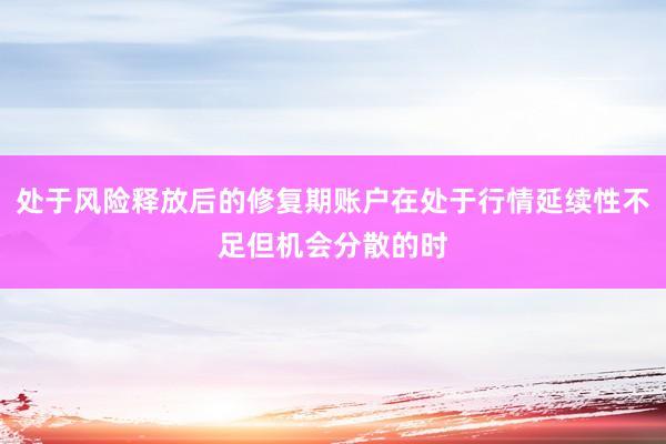 处于风险释放后的修复期账户在处于行情延续性不足但机会分散的时